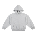 Contrast-Stitched Boxy Fleece Hoodie