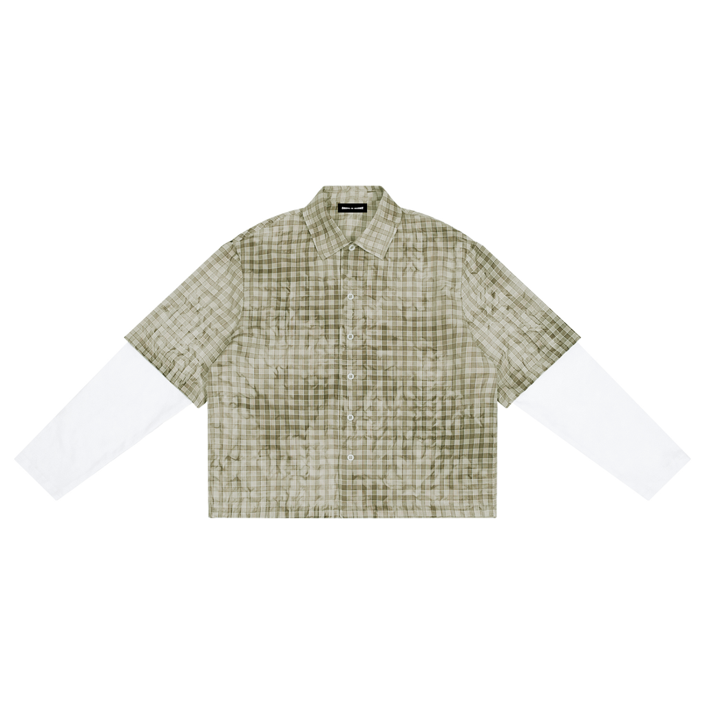 110 GSM Vintage Wash Plaid Short Sleeve Shirt  (U)