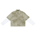 110 GSM Vintage Wash Plaid Short Sleeve Shirt  (U)