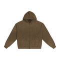 Hand-Frayed Sun Faded Zip Hoodie