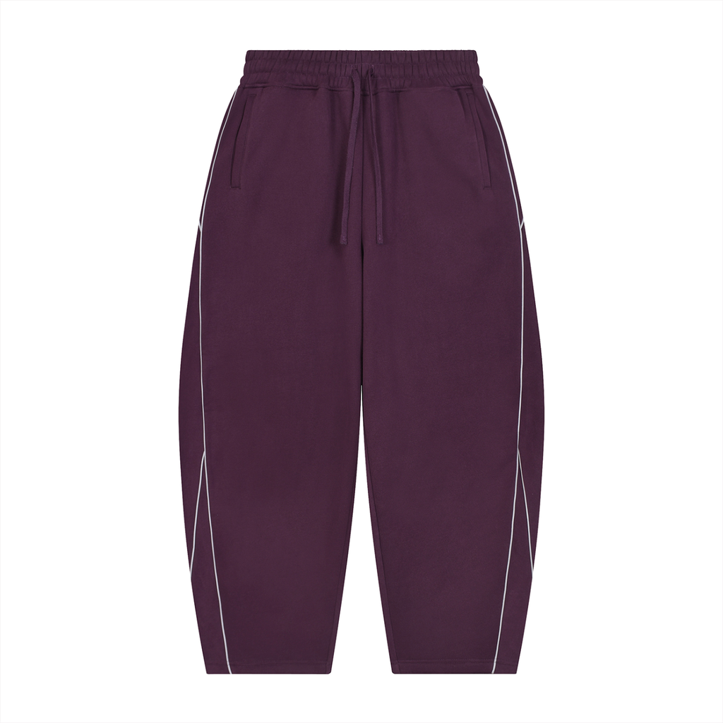 345 GSM Piping Fleece Barrel Leg Sweatpants(U)