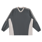 Color Block V-Neck Long Sleeve T-Shirt