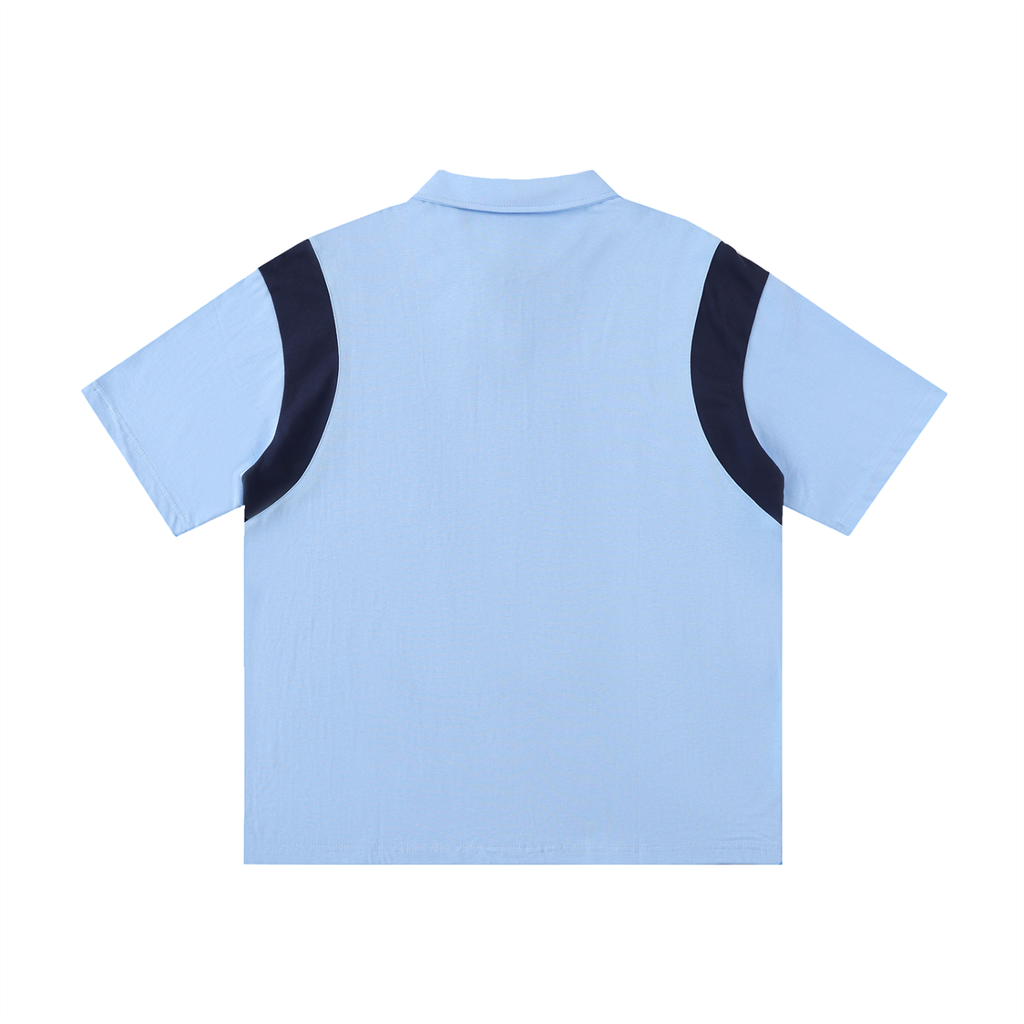 Men's Contrast Panel Cotton Polo Shirt