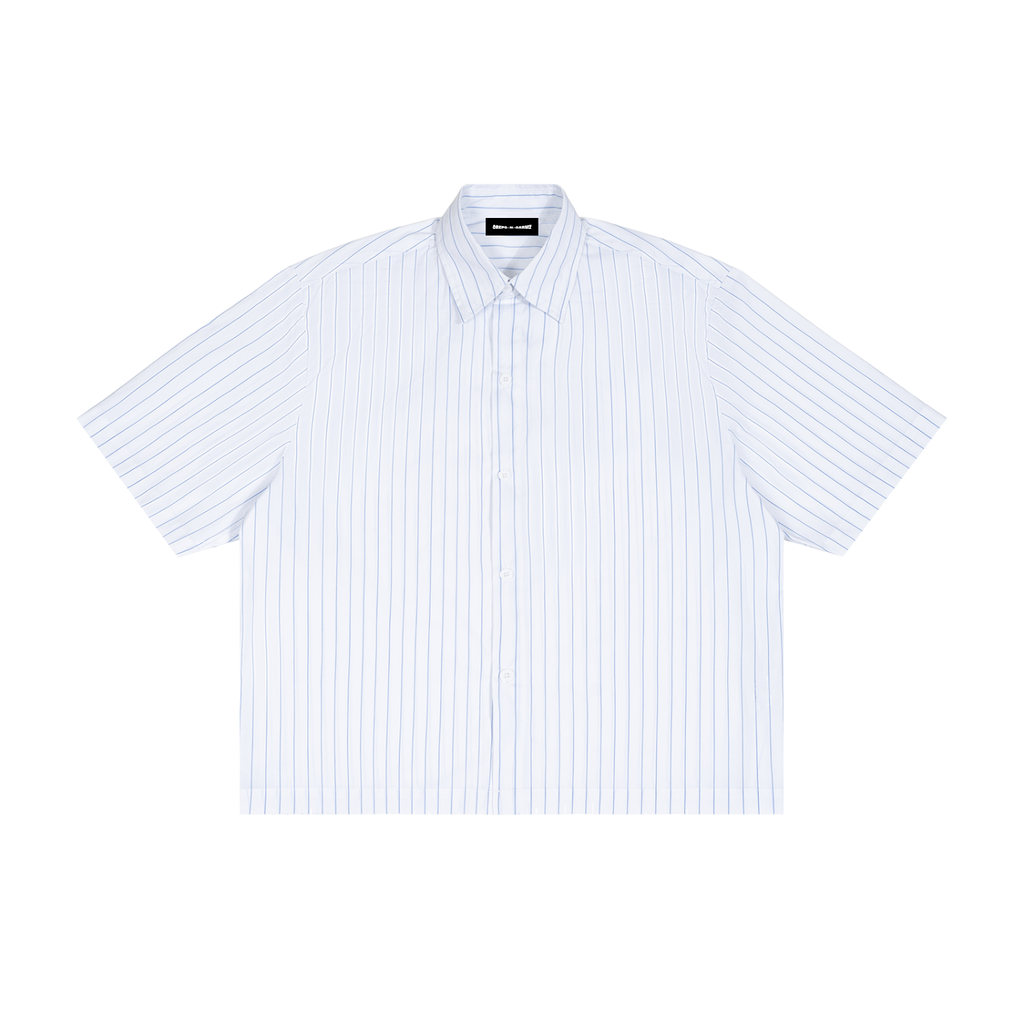Striped Boxy Button-Up Shirt