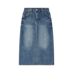 Women's Vintage Wash Denim Skirt