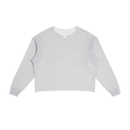 Paneled Raw Edge Boxy Sweatshirt
