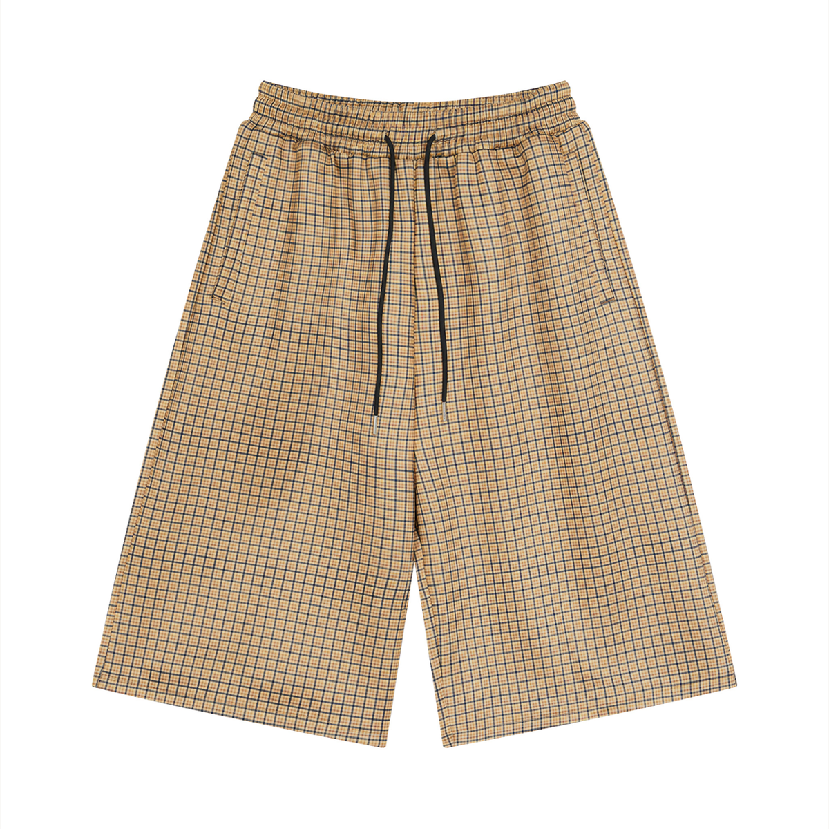 Plaid Drawstring Shorts