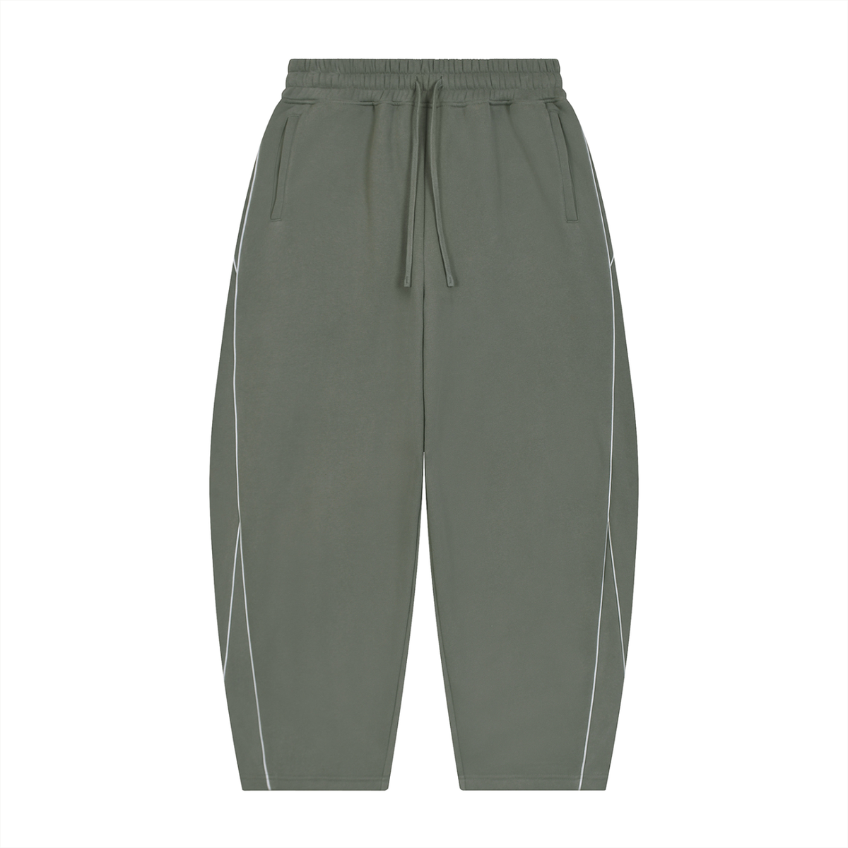 345 GSM Piping Fleece Barrel Leg Sweatpants(U)