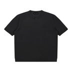 Cotton Knit Short Sleeve Henley T-Shirt