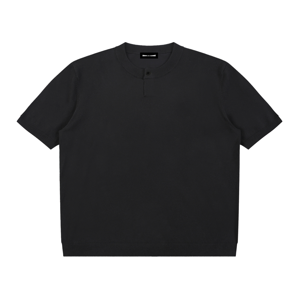Cotton Knit Short Sleeve Henley T-Shirt