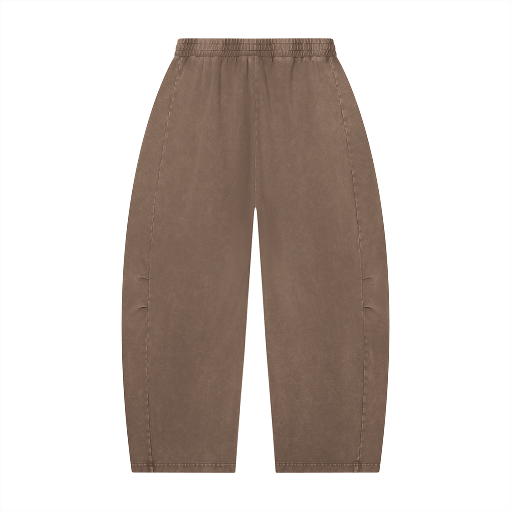 Mineral Wash Barrel-Leg Pants