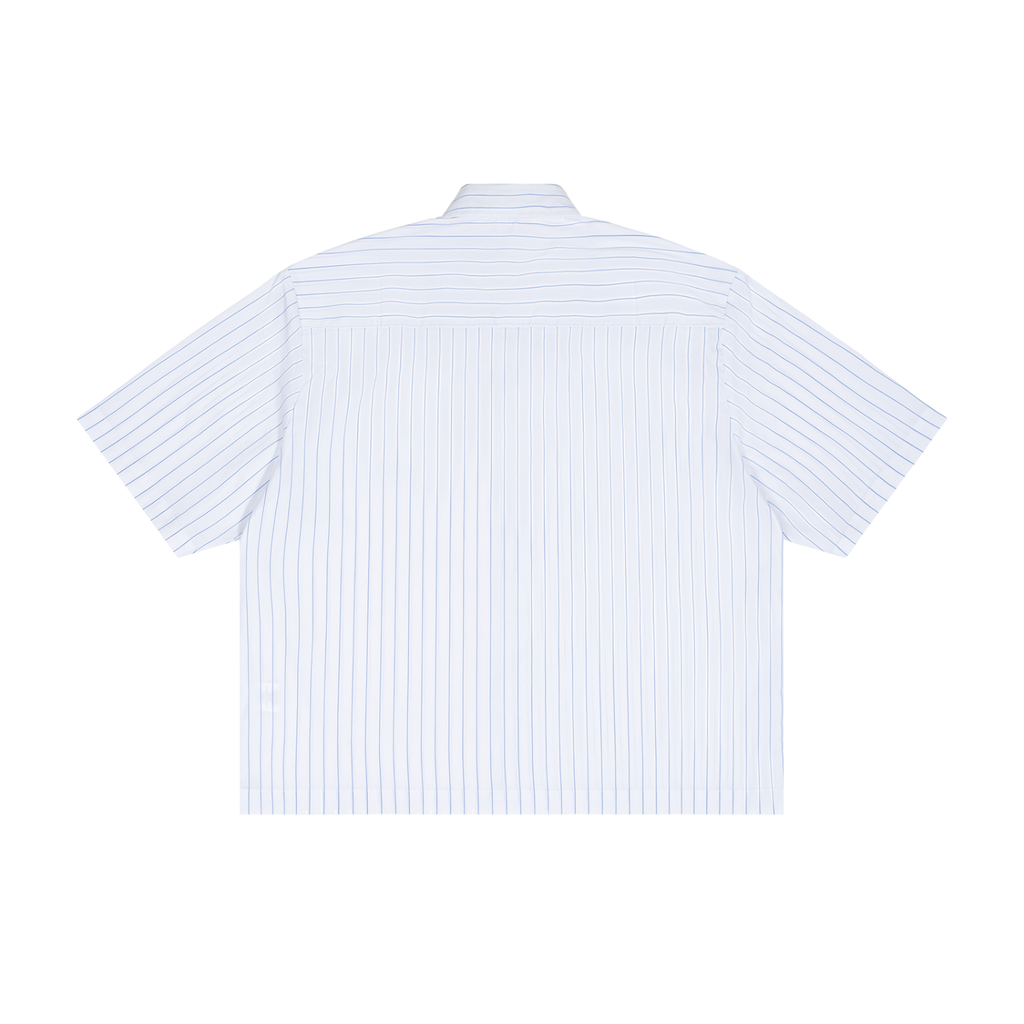 Striped Boxy Button-Up Shirt