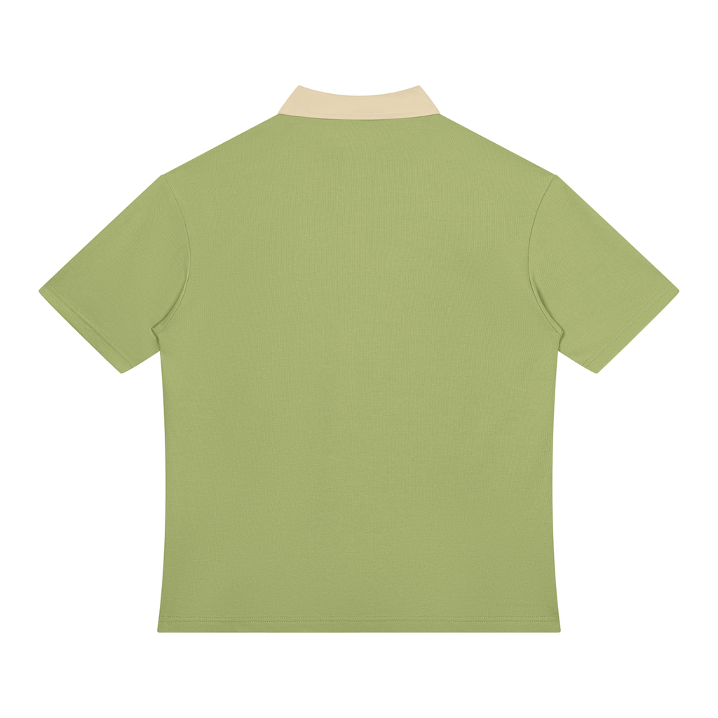 Color Block Quarter-Zip Polo Shirt