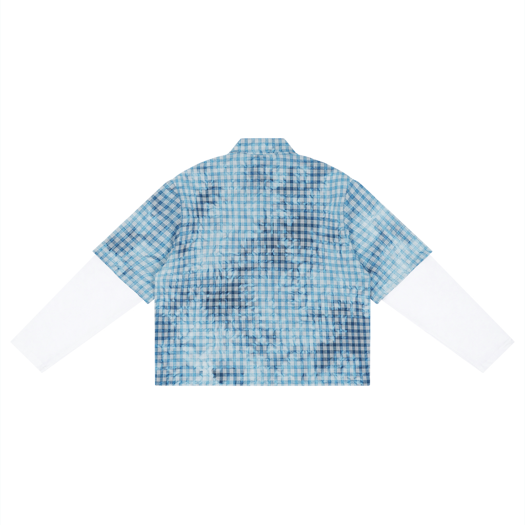 110 GSM Vintage Wash Plaid Short Sleeve Shirt  (U)