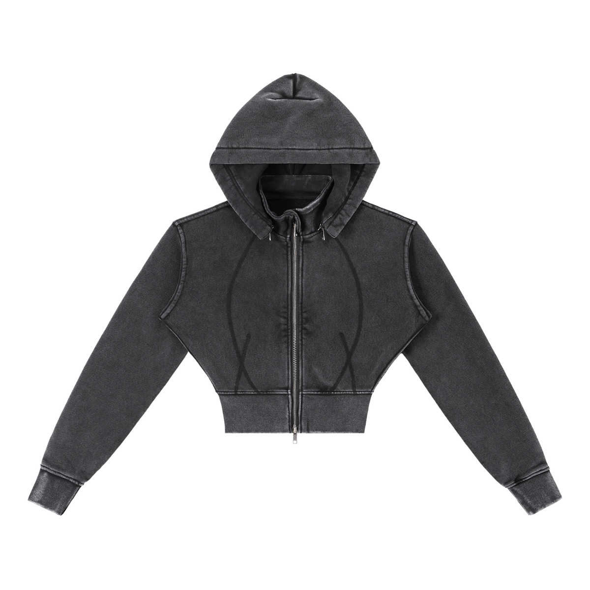 Women's Vintage Wash Cropped Fleece Hoodie