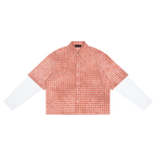 110 GSM Vintage Wash Plaid Short Sleeve Shirt  (U)