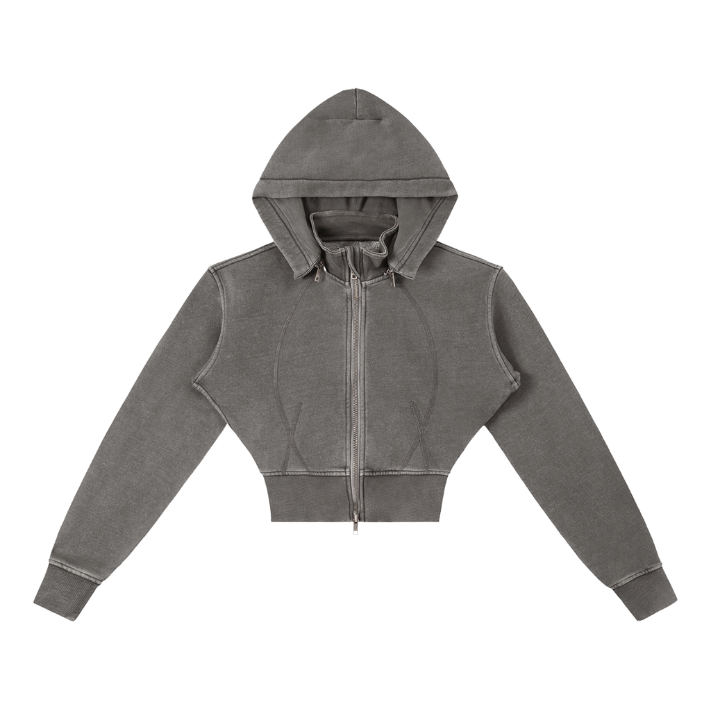 Women's Vintage Wash Cropped Fleece Hoodie
