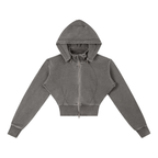 Women's Vintage Wash Cropped Fleece Hoodie
