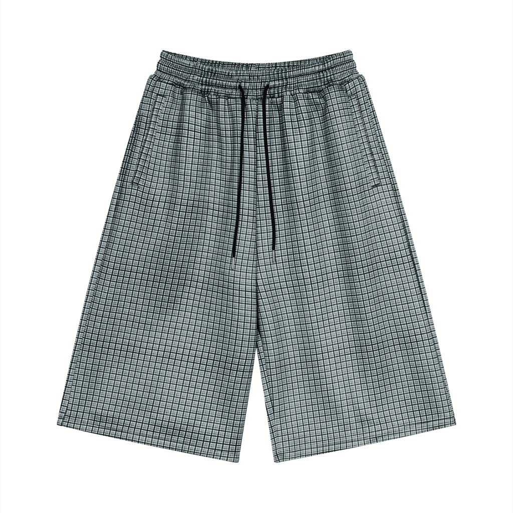 Plaid Drawstring Shorts