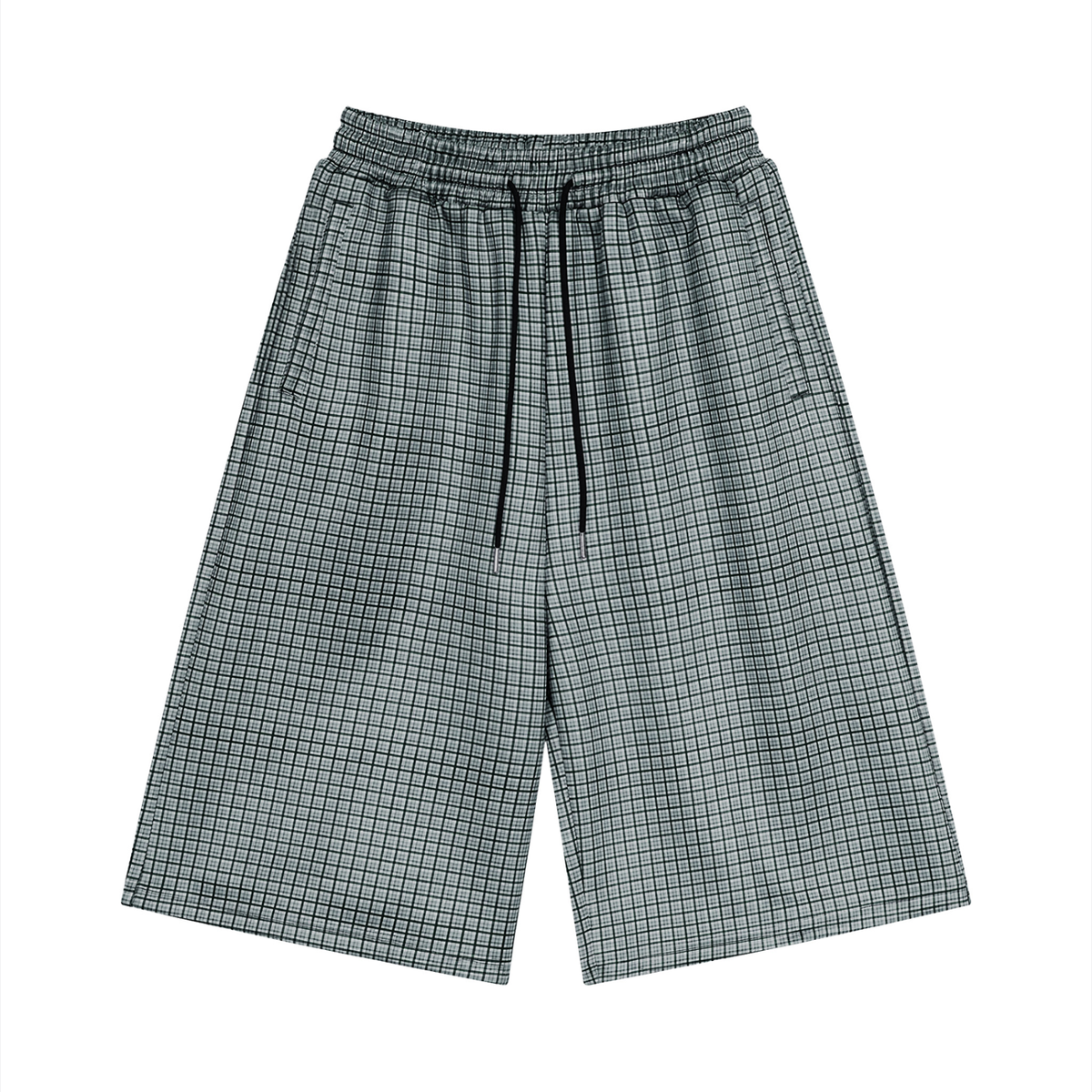 Plaid Drawstring Shorts