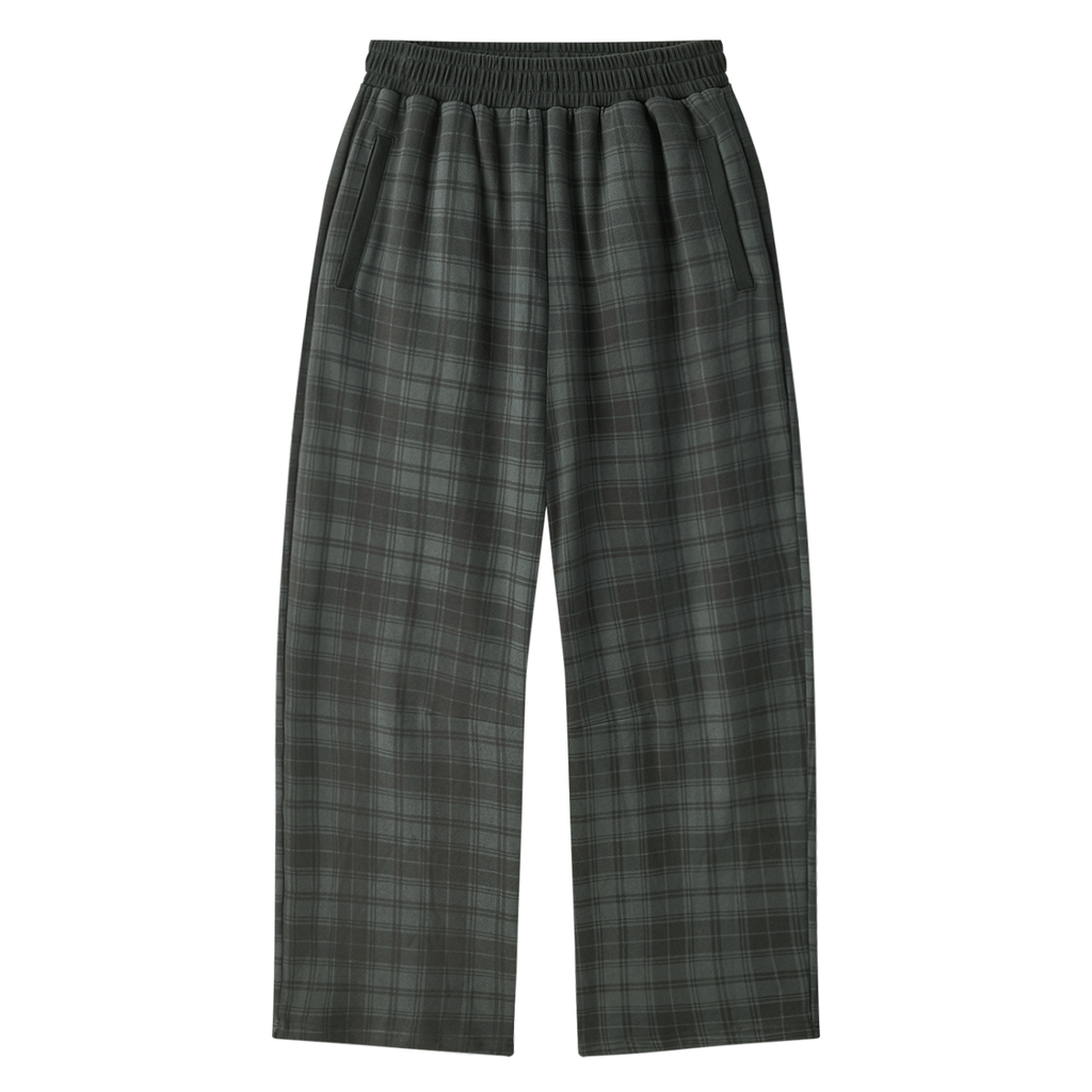 400 GSM Plaid Straight Leg Pants (U)