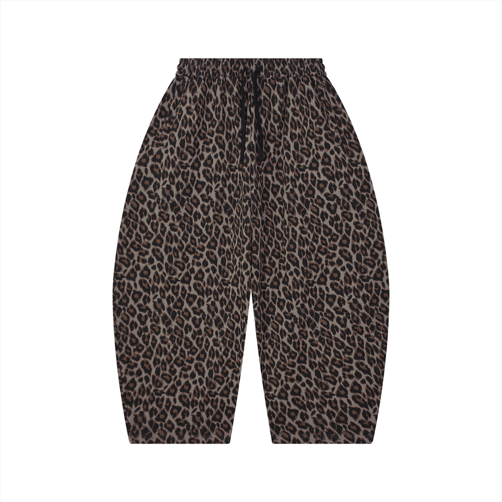 360 GSM Leopard Barrel Leg Sweatpants (U)