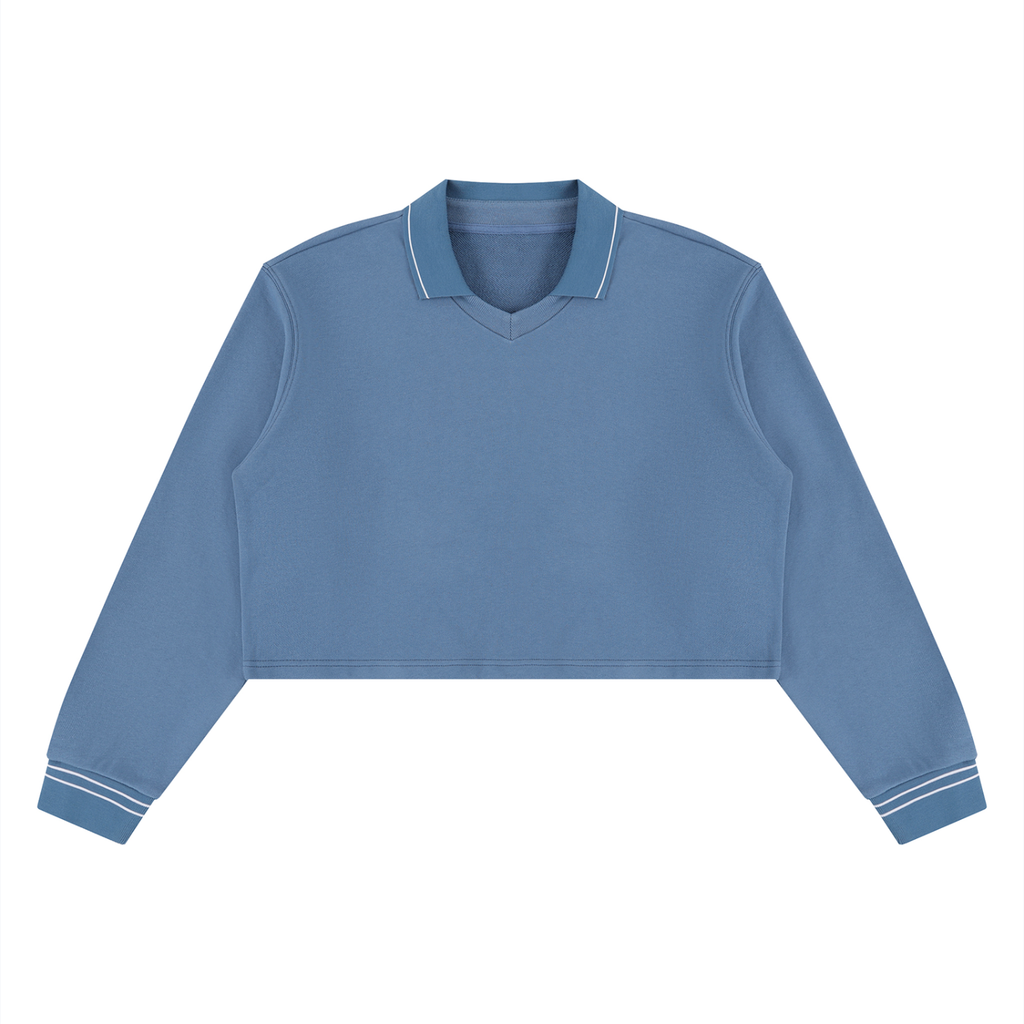 410 GSM Crop Collared Sweatshirt (W)