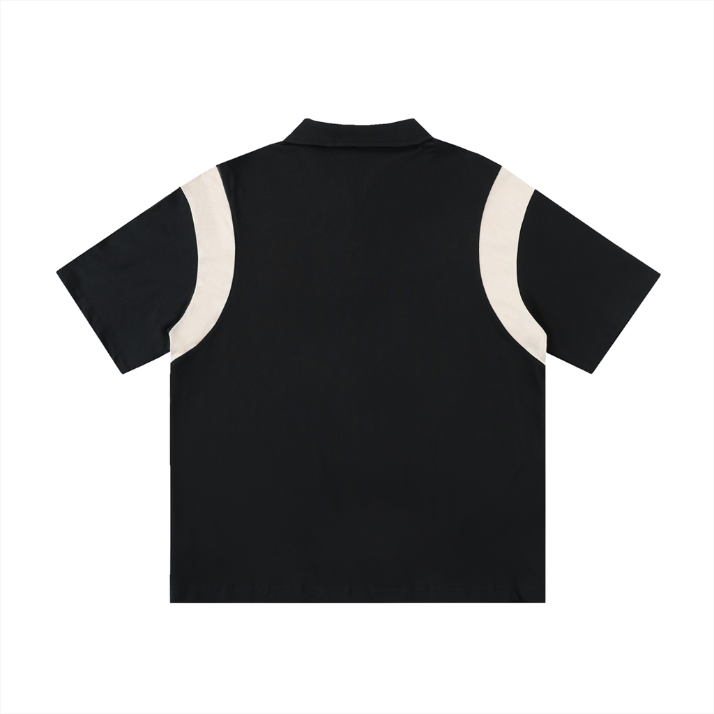 Men's Contrast Panel Cotton Polo Shirt