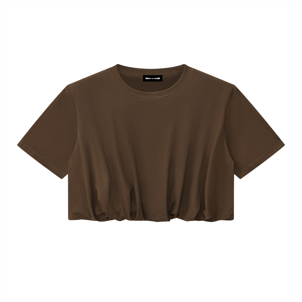 200 GSM Crop Bubble Hem T-Shirt