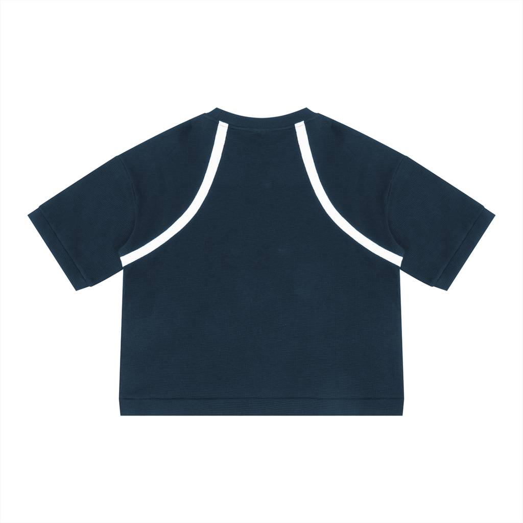 Color Block Waffle Boxy T-Shirt