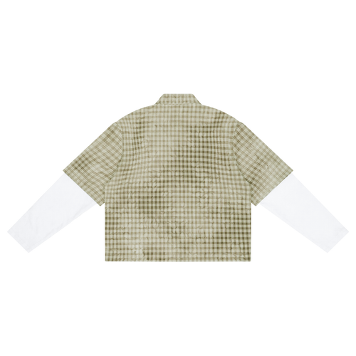 110 GSM Vintage Wash Plaid Short Sleeve Shirt  (U)