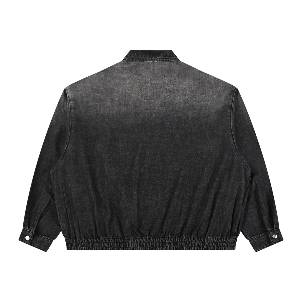 320 GSM Vintage Wash Full-Zip Denim Jacket (u)