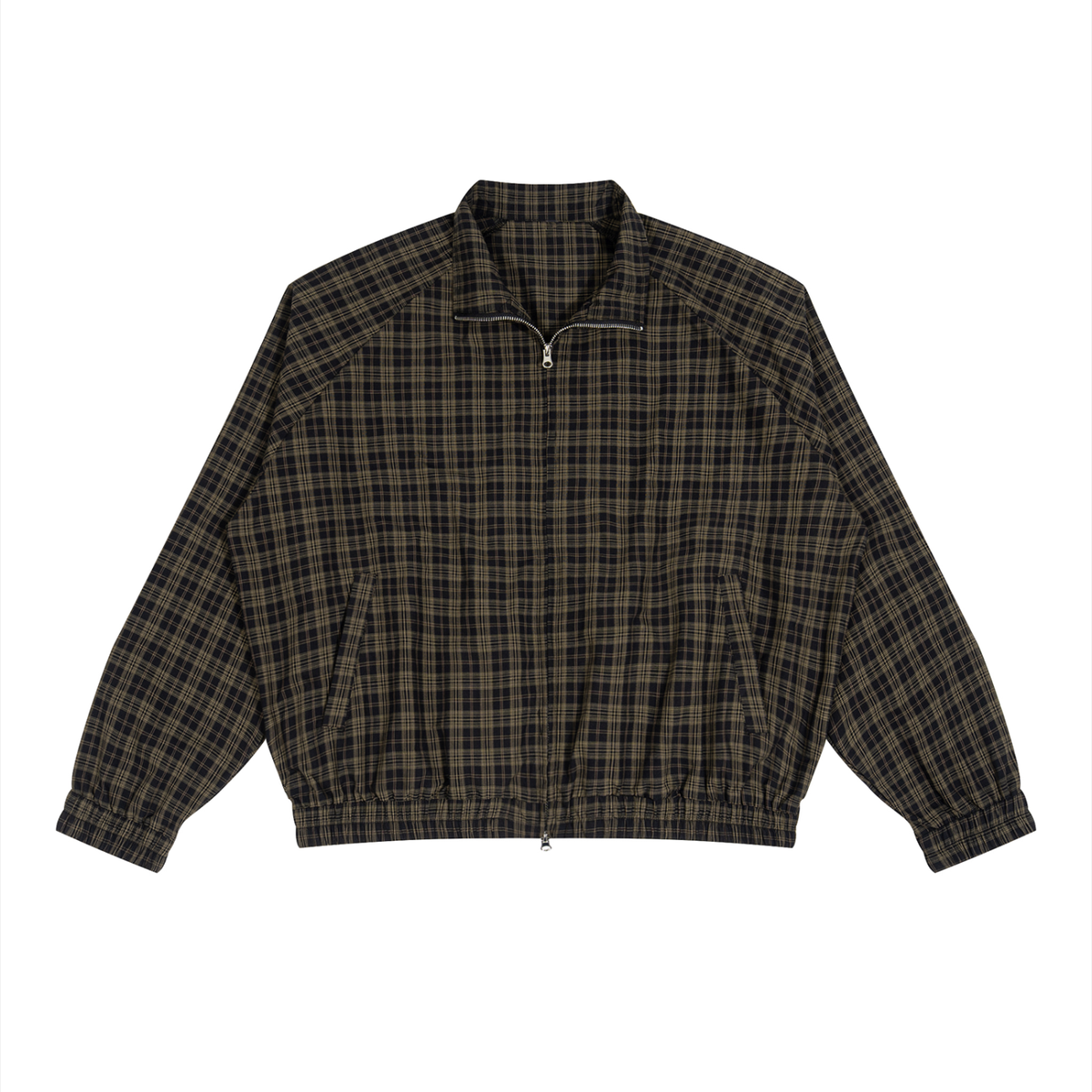 130 GSM Plaid Full-Zip Track Jacket (U)