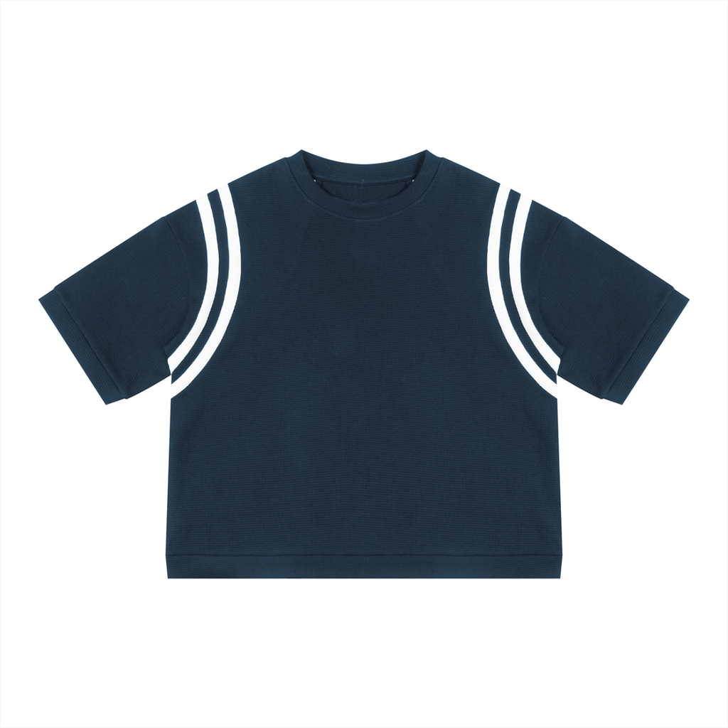 Color Block Waffle Boxy T-Shirt