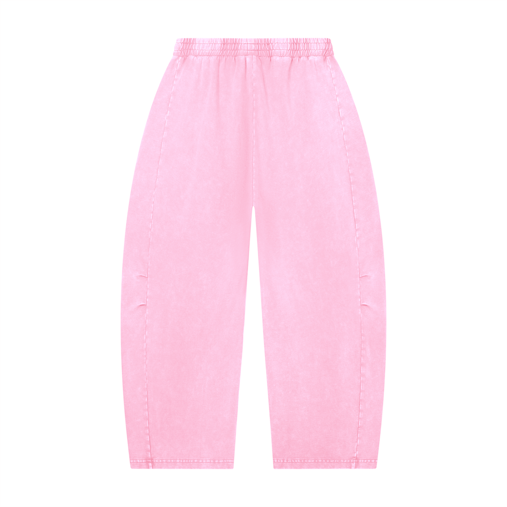 Mineral Wash Barrel-Leg Pants