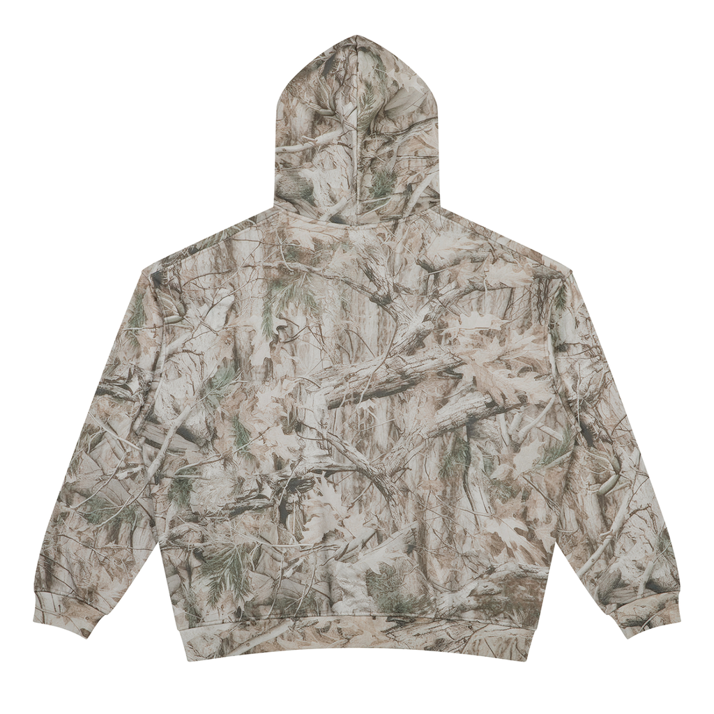 Oversized Fleece Tree Camo Hoodie