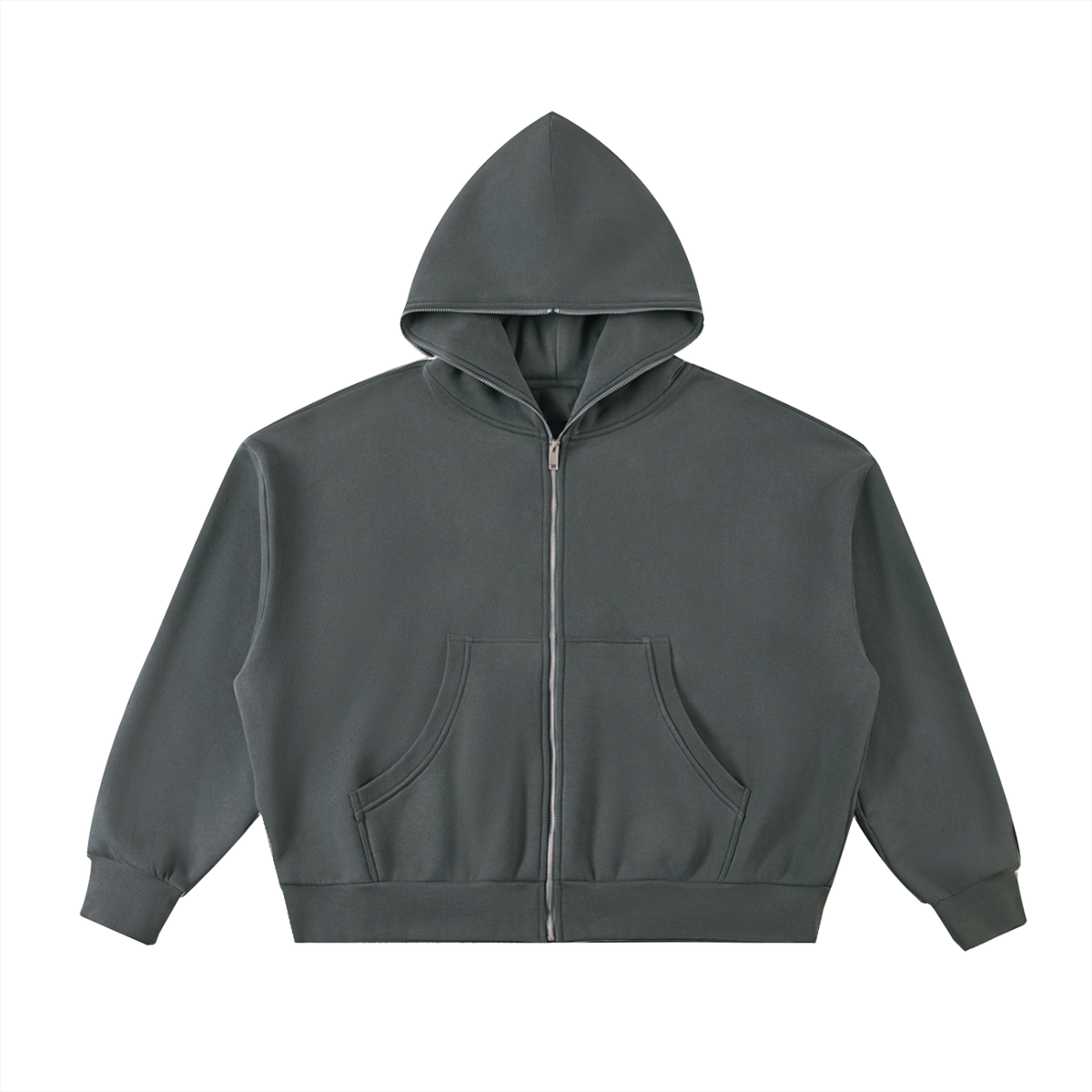 350 GSM Fleece Full-Zip Boxy Hoodie