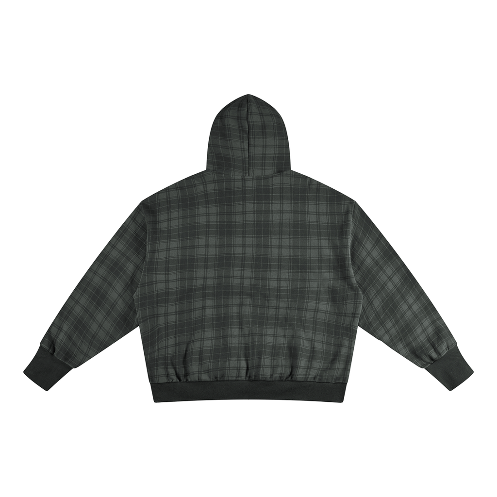 400 GSM Plaid Color Block Hoodie (U)