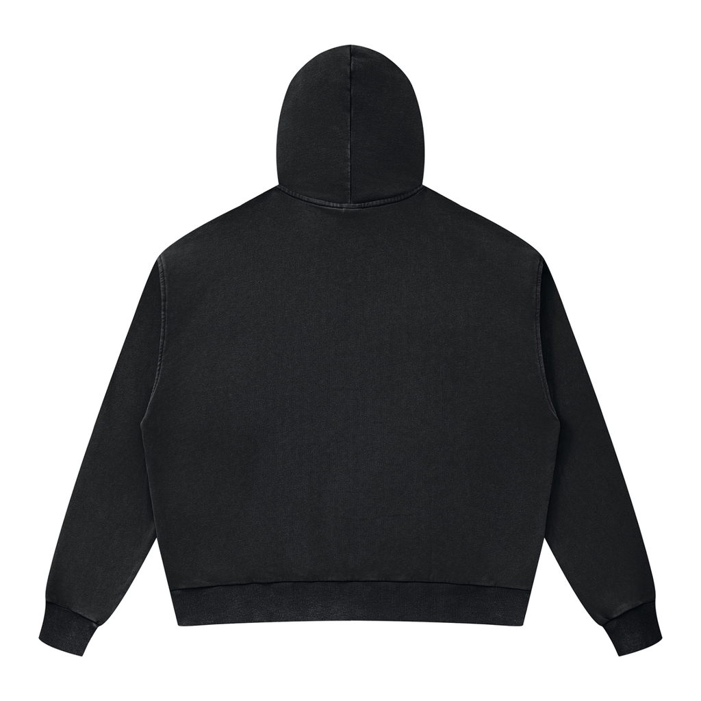 350 GSM Mineral Wash Boxy Full Zip Hoodie (U)