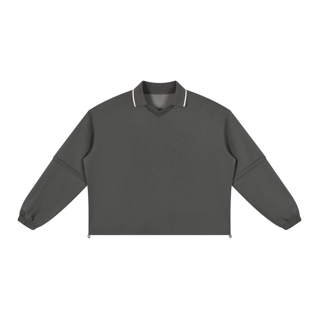 380 GSM Boxy Collared Detachable Sweatshirt (U)