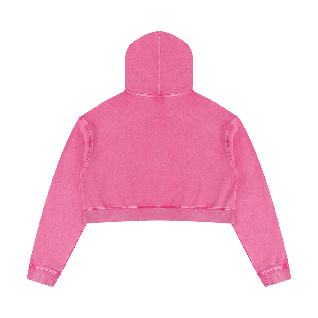 400 GSM Mineral Washed Crop Hoodie