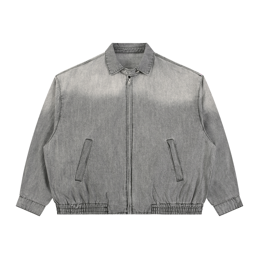 320 GSM Vintage Wash Full-Zip Denim Jacket (u)