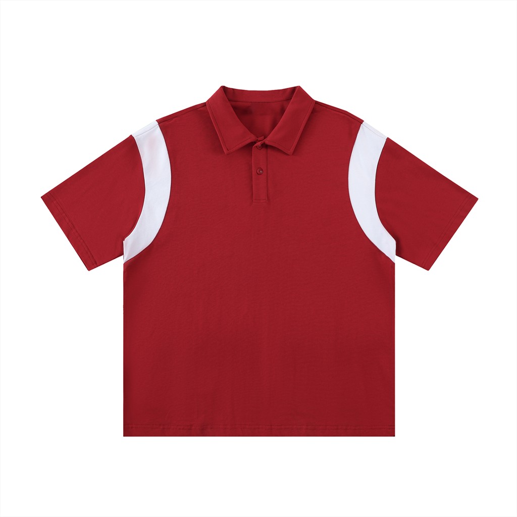 Men's Contrast Panel Cotton Polo Shirt