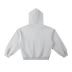 Contrast-Stitched Boxy Fleece Hoodie