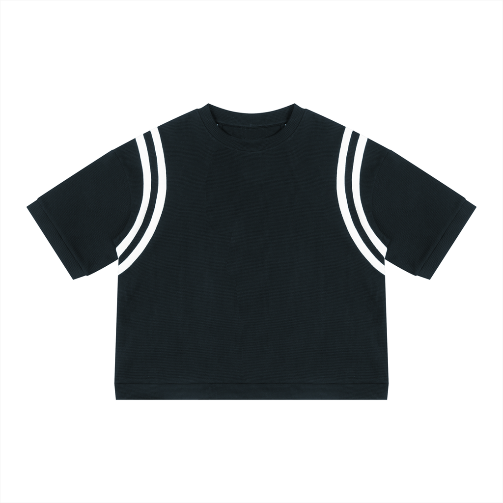 Color Block Waffle Boxy T-Shirt