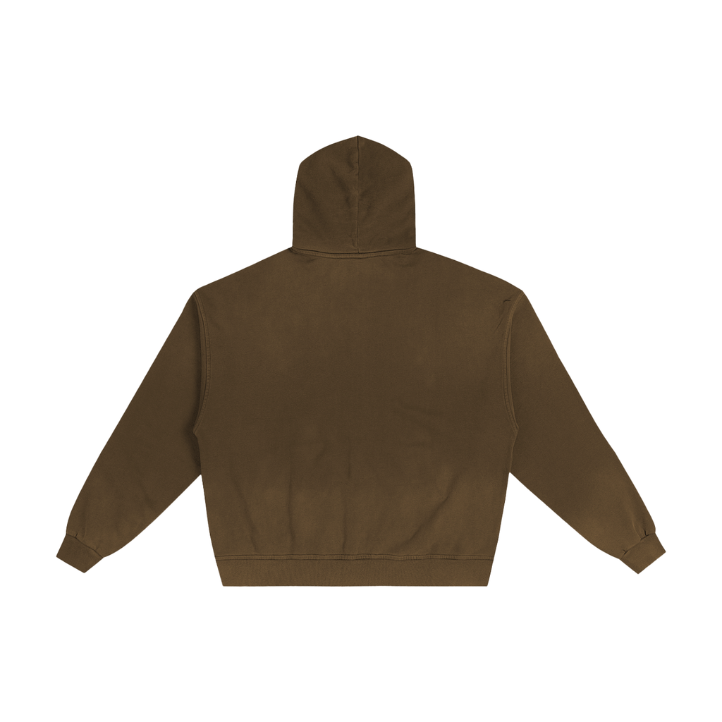 Hand-Frayed Sun Faded Zip Hoodie