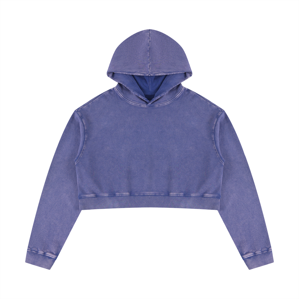 400 GSM Mineral Washed Crop Hoodie