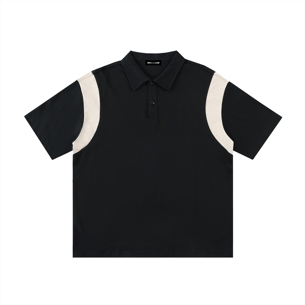 Men's Contrast Panel Cotton Polo Shirt