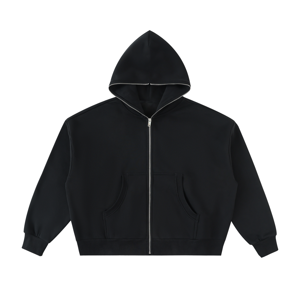 350 GSM Fleece Full-Zip Boxy Hoodie