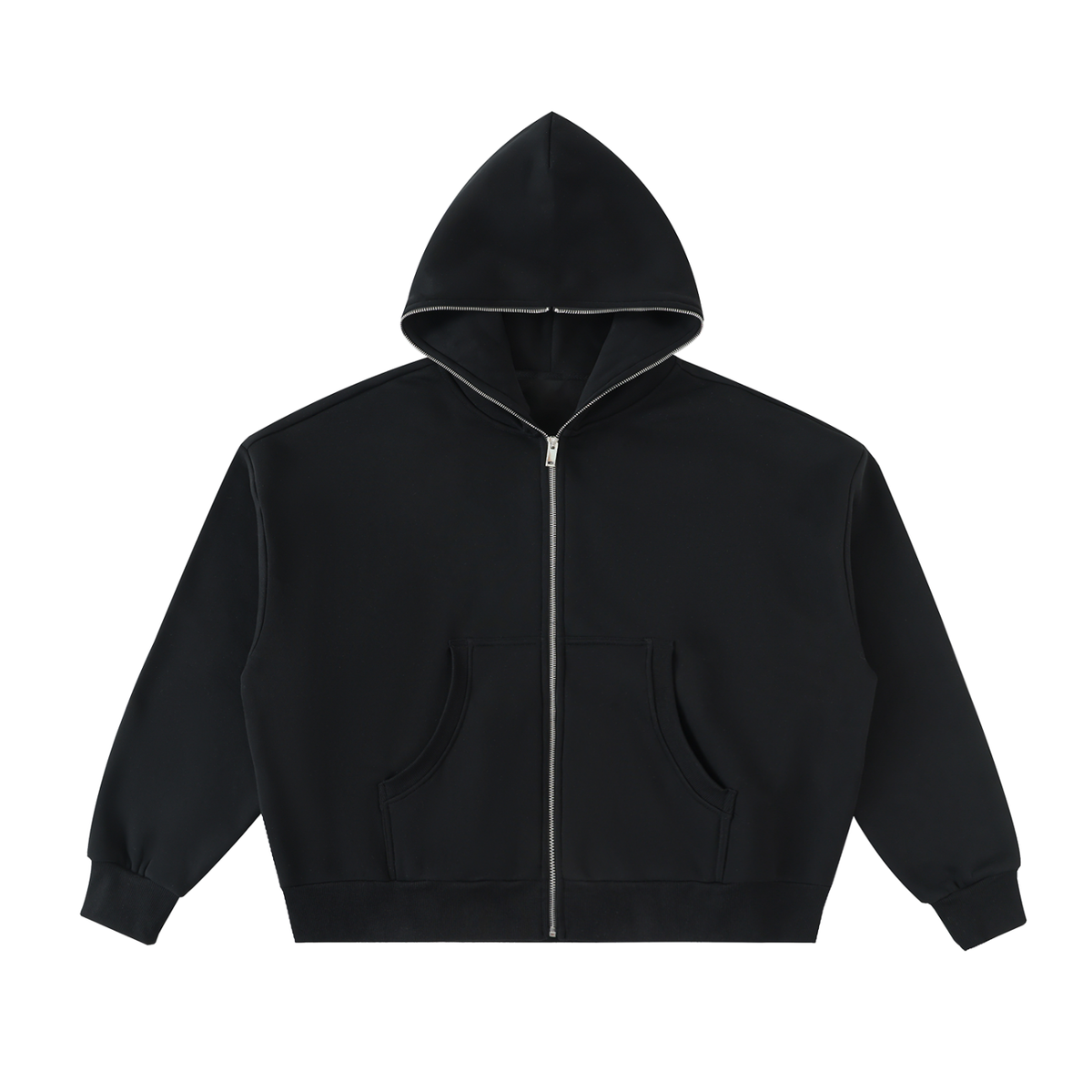350 GSM Fleece Full-Zip Boxy Hoodie